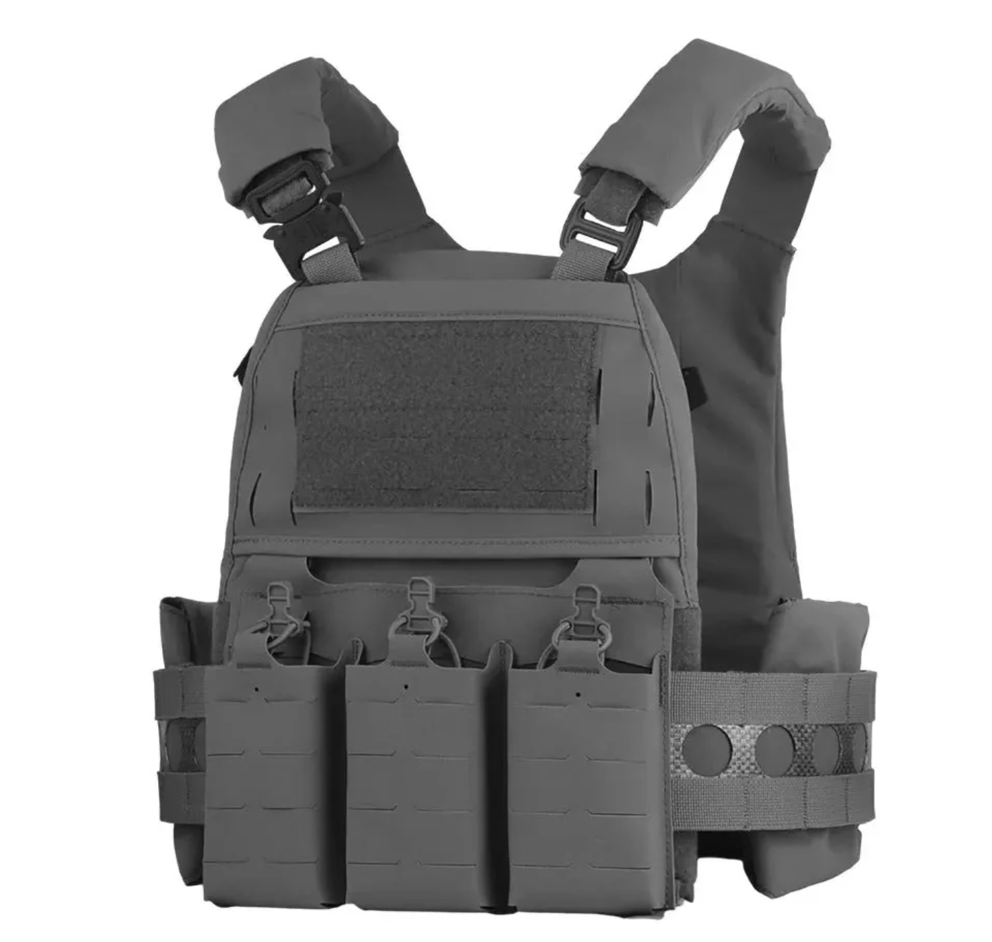 V5 PC Modular Bulletproof Vest with Laser-Cut MOLLE Webbing System – Wolf Gray
