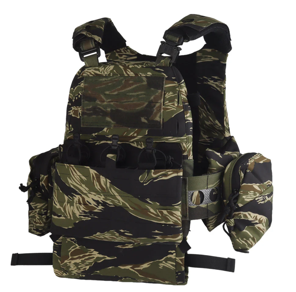 V5 FCPC Modular Plate Carrier with Laser-Cut MOLLE – Full Kit – Tiger Stripe