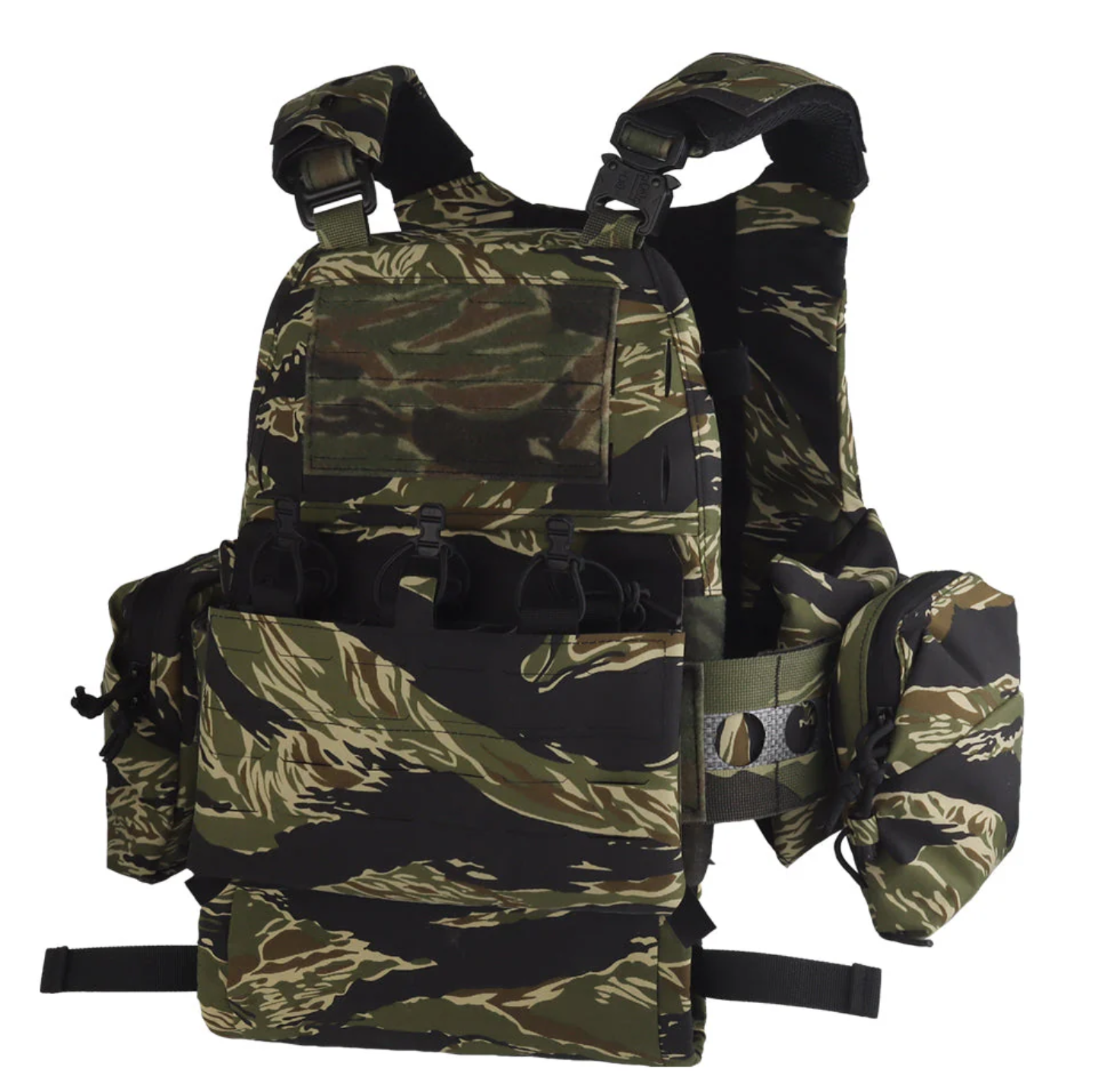 V5 FCPC Modular Plate Carrier with Laser-Cut MOLLE – Full Kit – Tiger Stripe