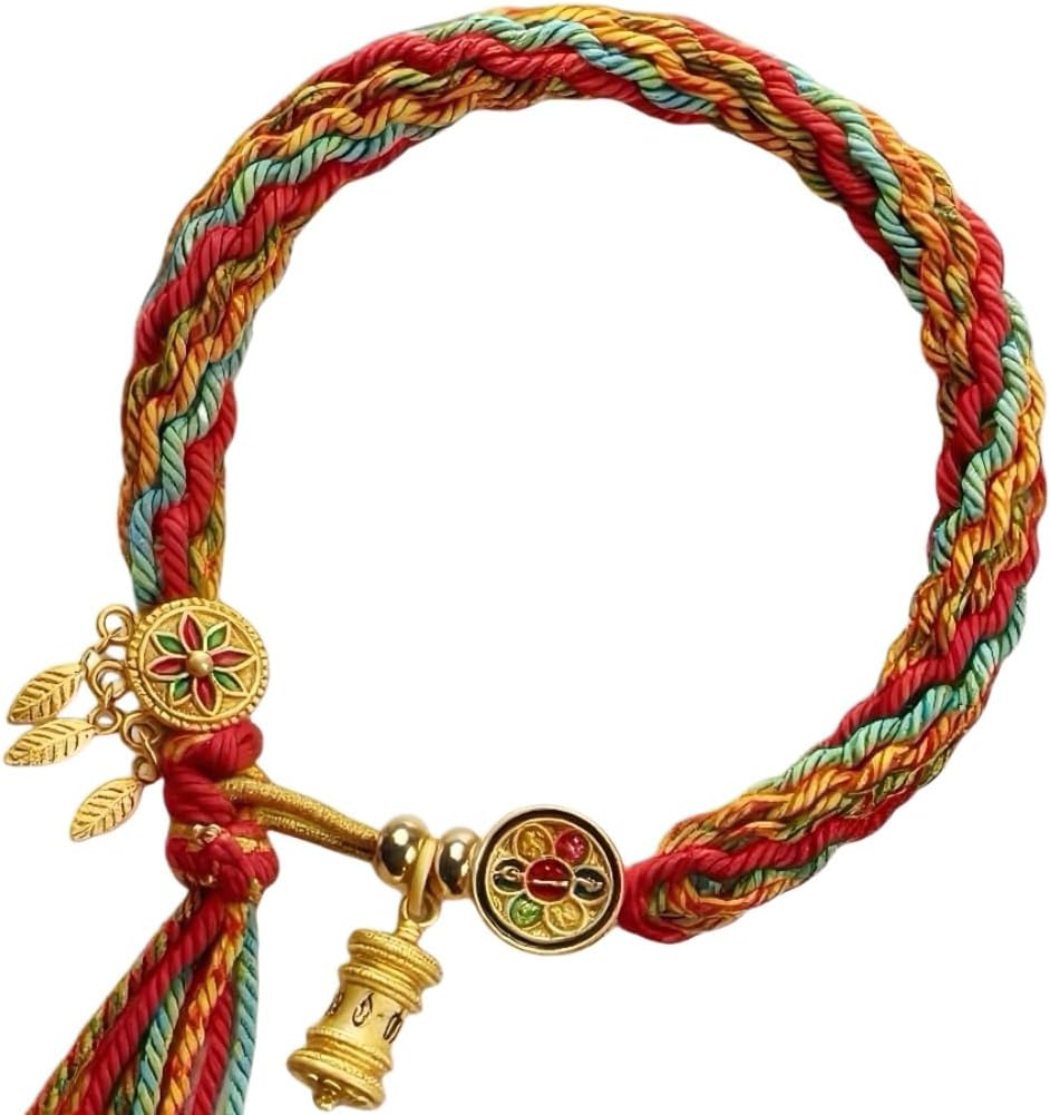 AricizBeauty Tibetan Luck Colorful Reincarnation Knot String Bracelet. Adjustable Tibetan Prayer Woven Bracelet – Handmade Blessing Cord for Good Fortune (THANGKA): Clothing. Shoes & Jewelry