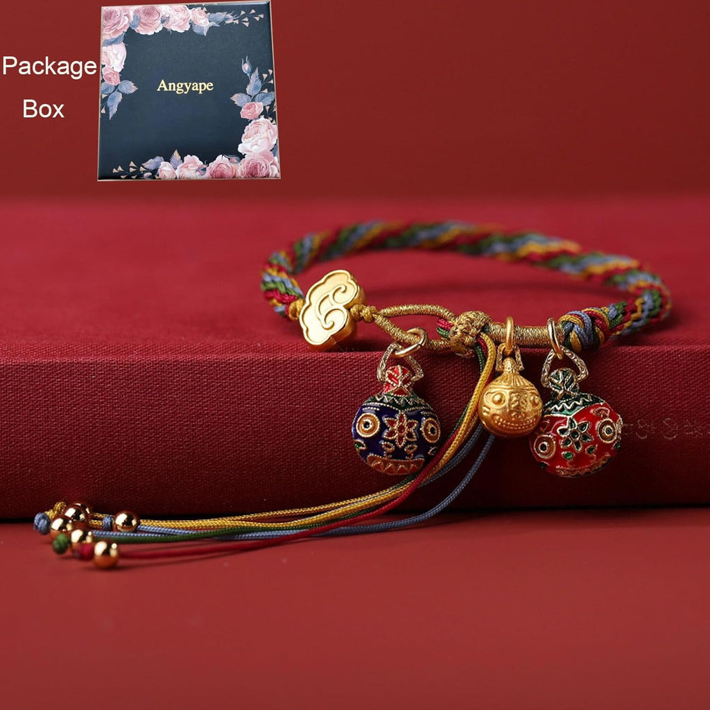 Tuna Bracelet of Reincarnation.Colorful Rope Gold Swallowing Beast Remove Bad Luck Resolve and Reincarnation Tibetan Adjustable Handmade Feng Shui Samsara Religious Jewelry Gifts for Women Men(A family of three): Clothing. Shoes & Jewelry