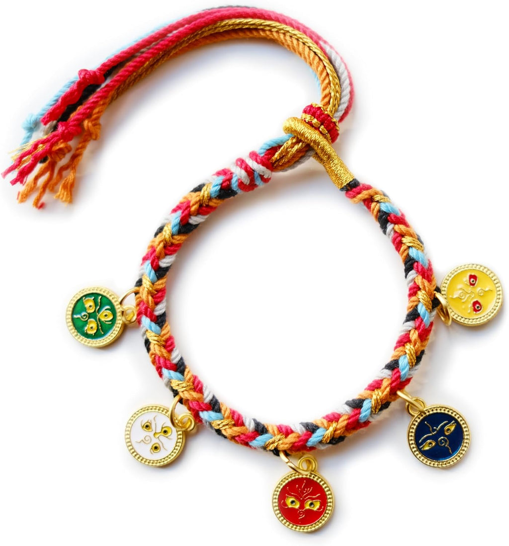 Tibetan Handmade Buddha Bracelet for Men & Women with a Talisman. Buddhist Red String Bracelet with Enamel Charm. Adjustable Knotted Lucky Feng Shui Copper Protection Bracelets : Clothing. Shoes & Jewelry