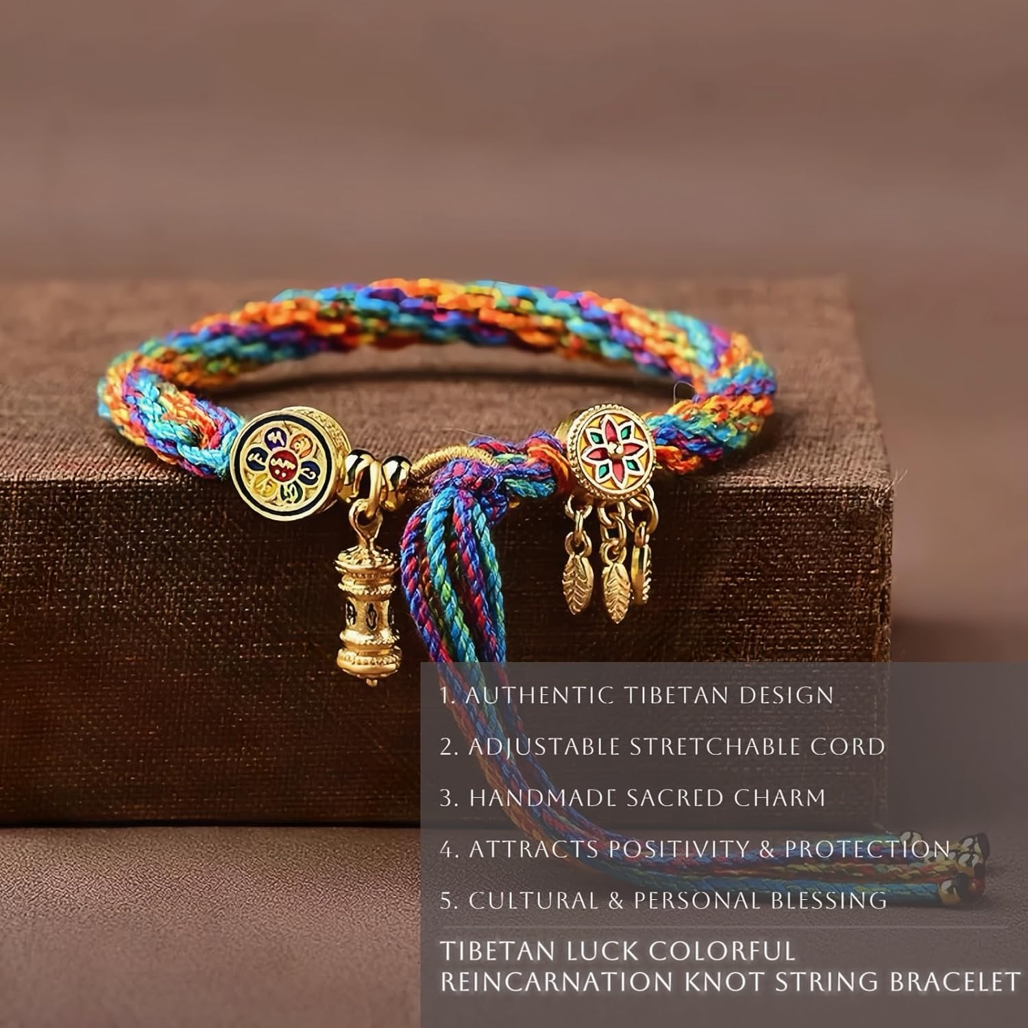 AricizBeauty Tibetan Luck Colorful Reincarnation Knot String Bracelet. Adjustable Tibetan Prayer Woven Bracelet – Handmade Blessing Cord for Good Fortune (THANGKA): Clothing. Shoes & Jewelry