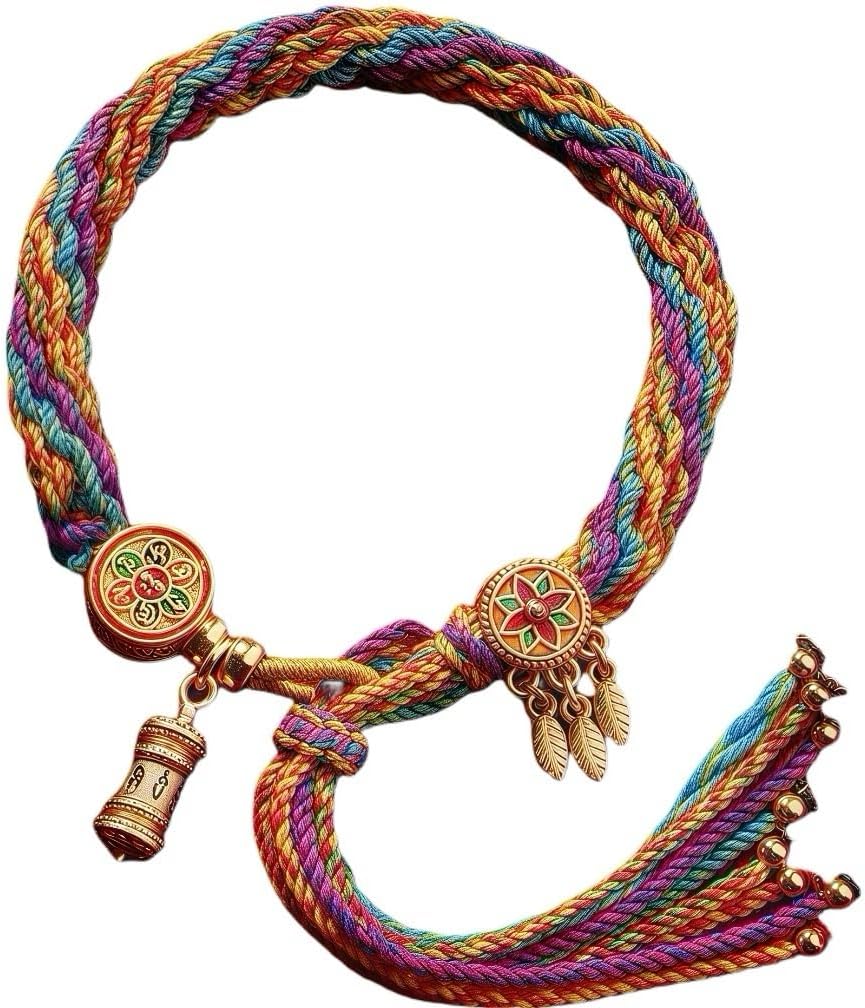 AricizBeauty Tibetan Luck Colorful Reincarnation Knot String Bracelet. Adjustable Tibetan Prayer Woven Bracelet – Handmade Blessing Cord for Good Fortune (THANGKA): Clothing. Shoes & Jewelry