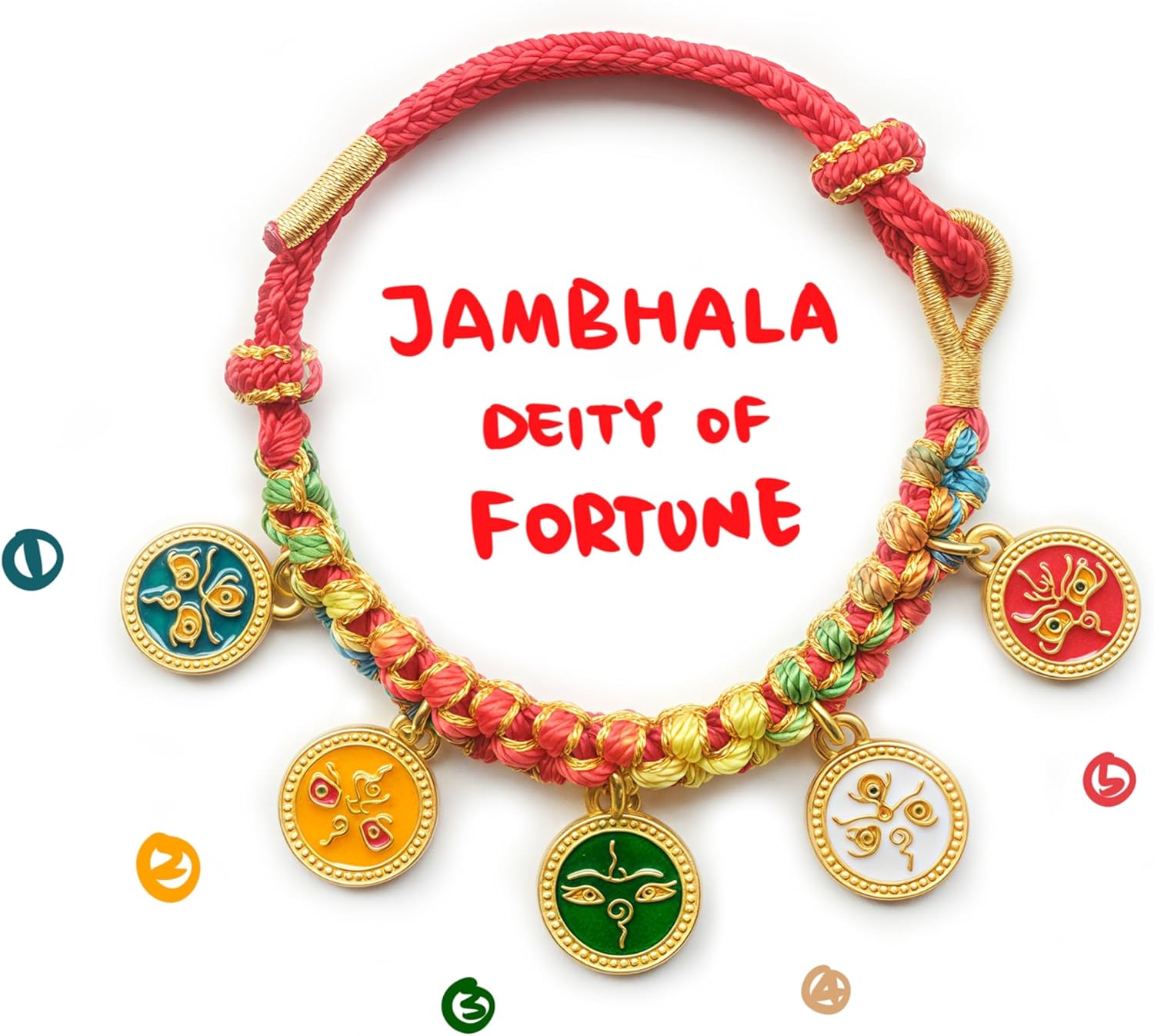 Tibetan Handmade Buddha Bracelet for Men & Women with a Talisman. Buddhist Red String Bracelet with Enamel Charm. Adjustable Knotted Lucky Feng Shui Copper Protection Bracelets : Clothing. Shoes & Jewelry