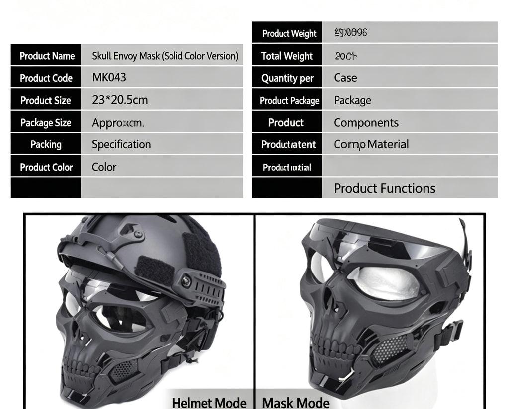 NovoSelo Skull Tactical Hood Mask