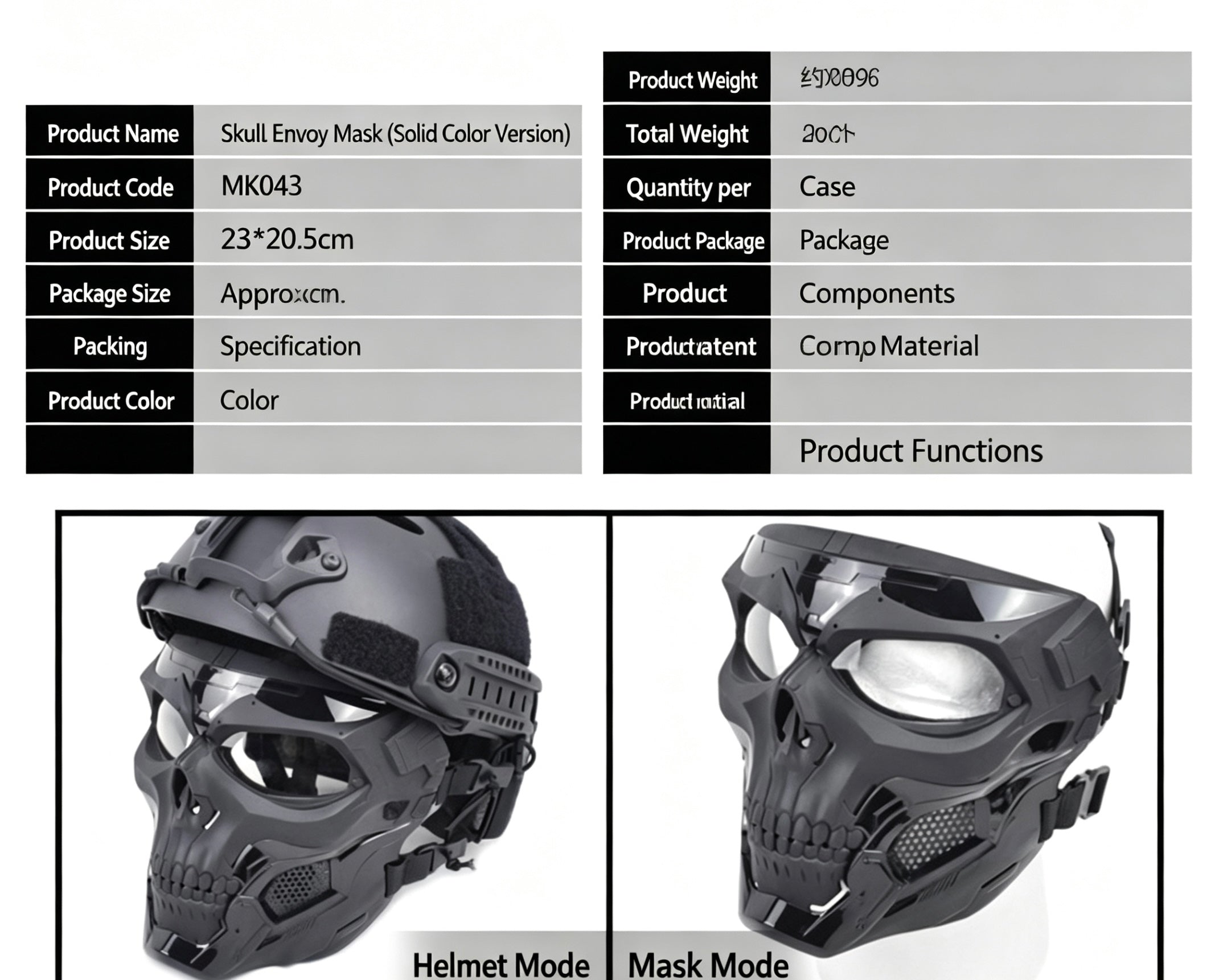 NovoSelo Skull Tactical Hood Mask