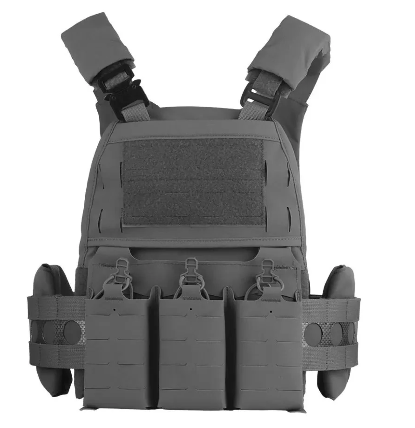 V5 PC Modular Bulletproof Vest with Laser-Cut MOLLE Webbing System – Wolf Gray