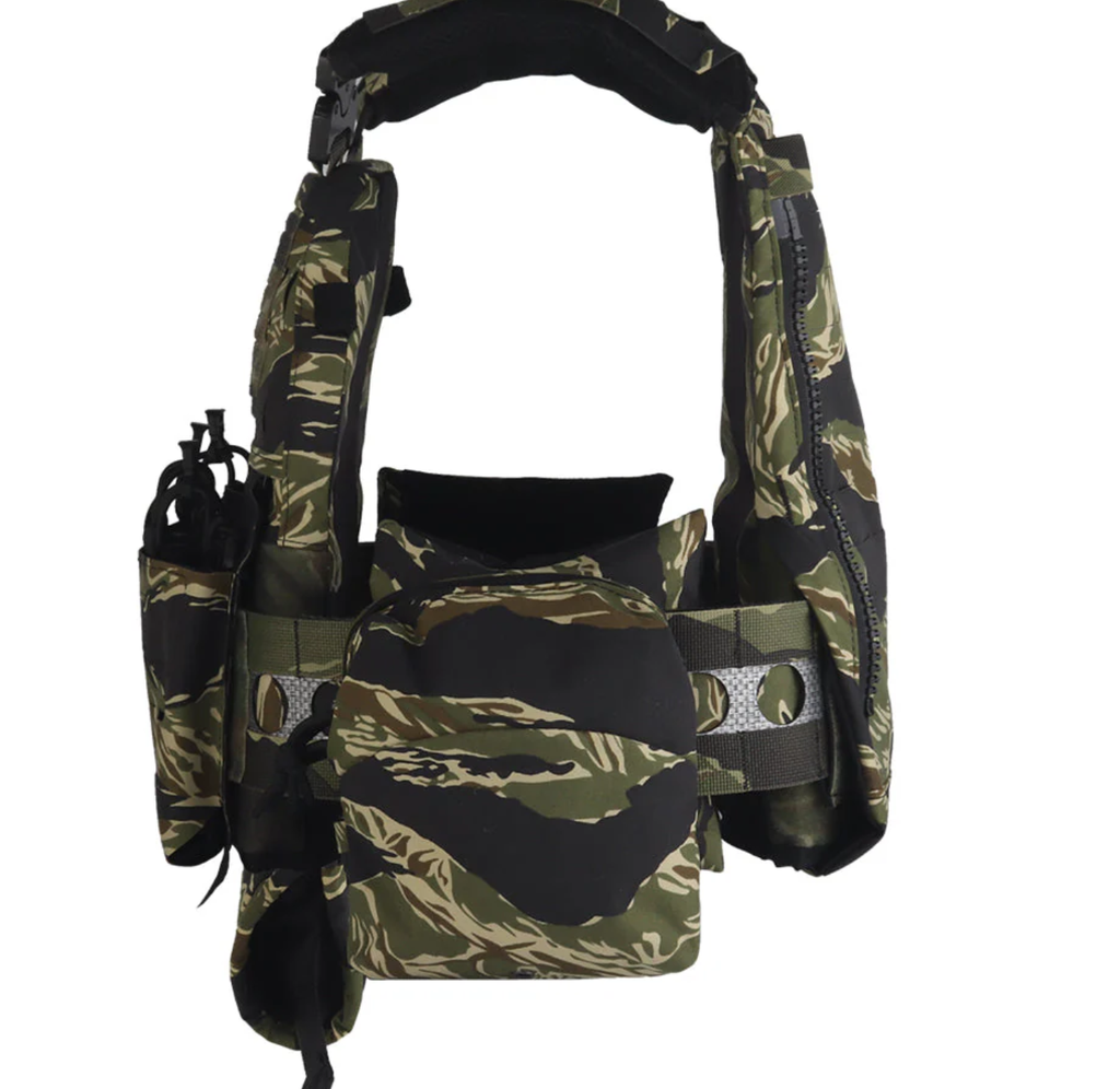 V5 FCPC Modular Plate Carrier with Laser-Cut MOLLE – Full Kit – Tiger Stripe